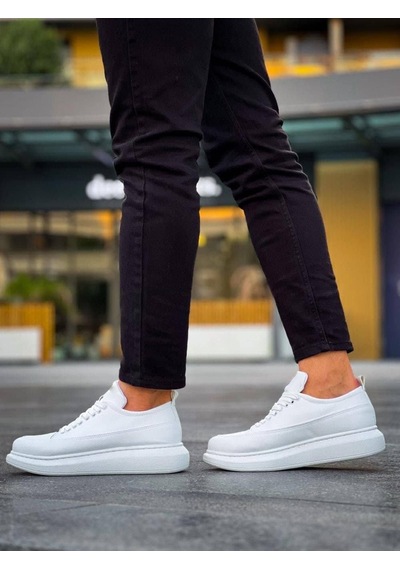 Ay Mood Jy814 Axel Bağcıklı Cilt Erkek Günlük Sneaker Ayakkabı Cbt Beyaz