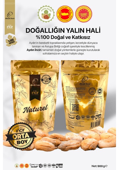 Orta Boy 900g Gold Doypack Kuru İncir Aydın İnciri Ab Coğrafi İşaretli 900 G