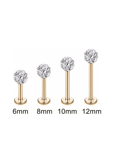 Cerrahi Çelik Kulak Dudak Tragus Piercing Altın Rengi Şambala Mumlu Altın