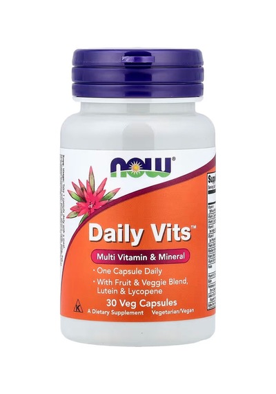 Now Foods Daily Vits Multivitamin , Lutein , Lycopene 30 Veg Caps