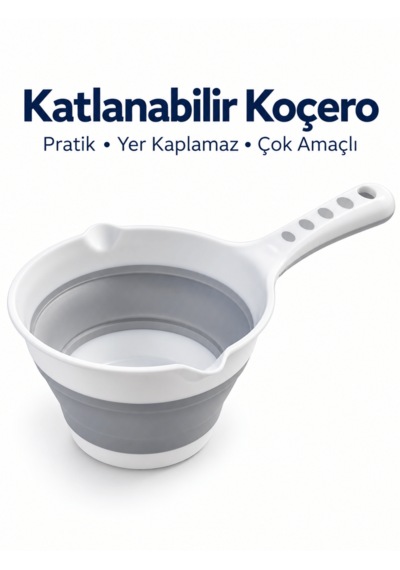 Beylini Beylini Katlanabilir Akordeon Koçero Çamaşır Sebze Bebek Yıkama Kamp Katlanır Maşraba Beyaz
