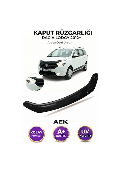 Dacia Lodgy 2012+ Araca Özel Üretim "4mm" Kaput Rüzgarlığı A+ Pi