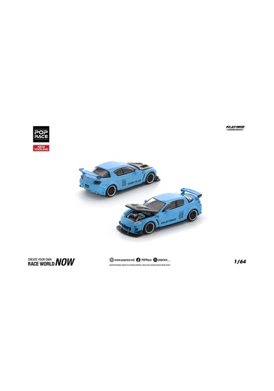 Pop Race Mazda Rx8 Re-amemiya Light Blue 1:64 Diecast Model Araba Pr640270