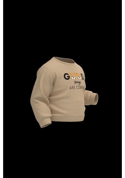 BabyCosy Organik Pamuk Sweatshirt,%100 Organik Pamuk,bebek Ve Yenidoğan Serisi,kışlık Koleksiyon Gri