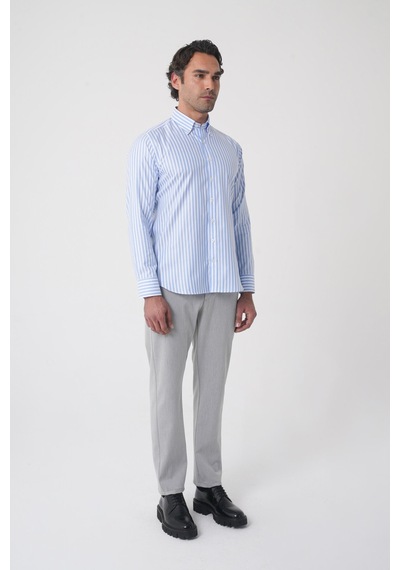 Bisse Regular Fit Erkek Uzun Kol Pamuk Mavi Gömlek Gmczg250044 D35 Mavi