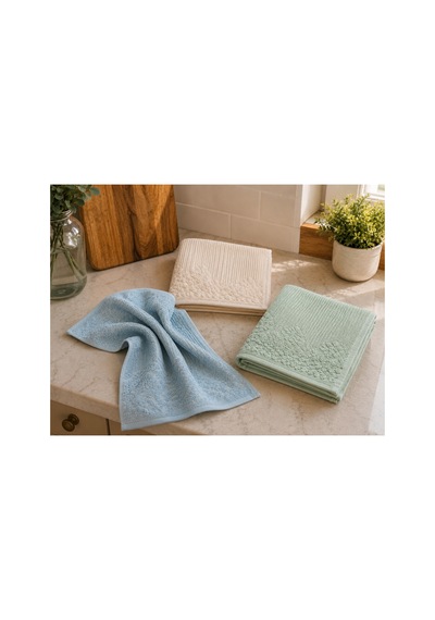 Renkli Mutfak Havlusu 30x50 Cm 3 Lü Set %100 Pamuk - Morningdew Çok Renkli