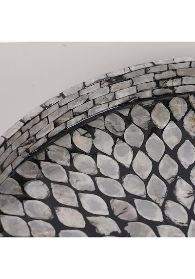 Pure Sedef 40 X4,5cm. Black Sedefli Mozaik Tepsi Mix