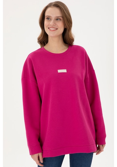 U.S. Polo Assn. Kadın Fuşya Bisiklet Yaka Sweatshirt 50294221-VR023