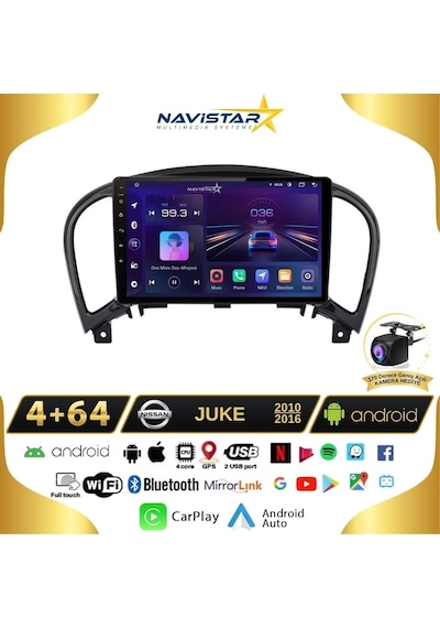Nissan Juke 2010 - 2014 Model 4gb + 64gb Android 13 Kablosuz Ca