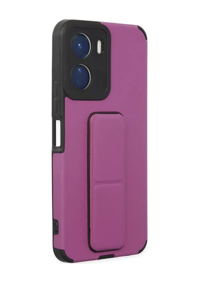 Newface Vivo Y16 Kılıf Mega Standlı Silikon - Mor