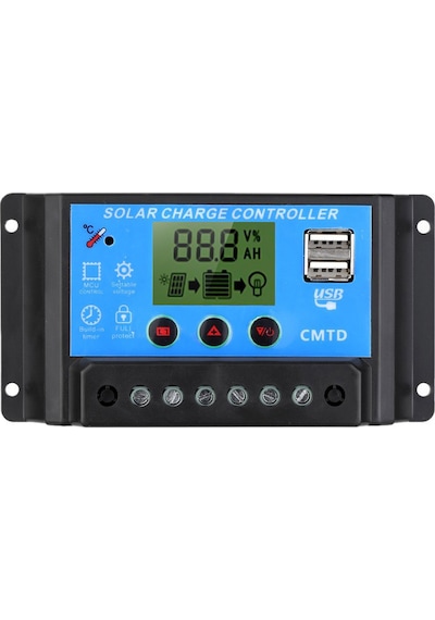 Shineyee 12/24v Lcd Ekranlı Çift Çıkışlı Solar Şarj Kontrol Cihazı - 20a Sıcaklık Kompanzasyonlu