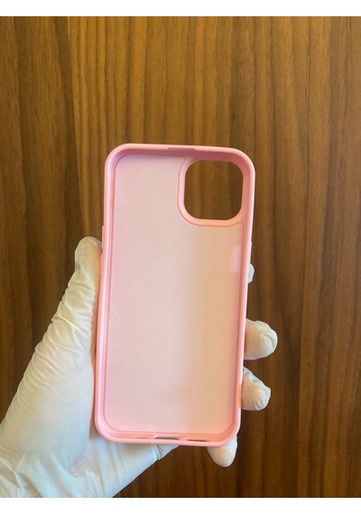Apple iPhone Uyumlu 13/14 Leopar Baskılı İçi Kadife Silikon Telefon Kılıfı Pembe