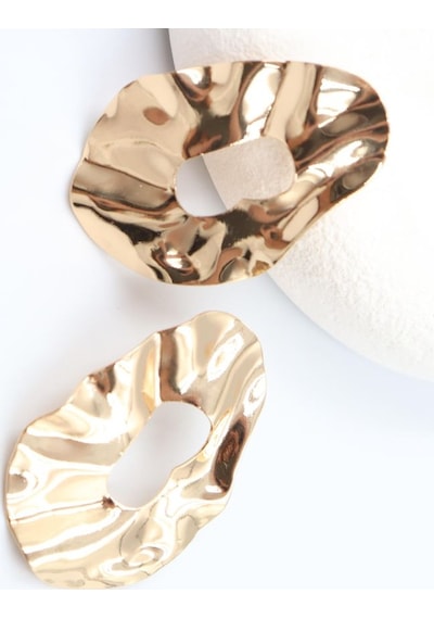 Gold Çelik Küpe 4,5 Cm Çok Renkli