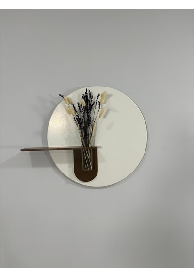 Orkide Ahşap Pilli Ledli İskandinav Tarzı Salon Duvar Rafı Modern Çiçeklik 40 X 75 Cm Paris Grisi - Ahşap Ceviz