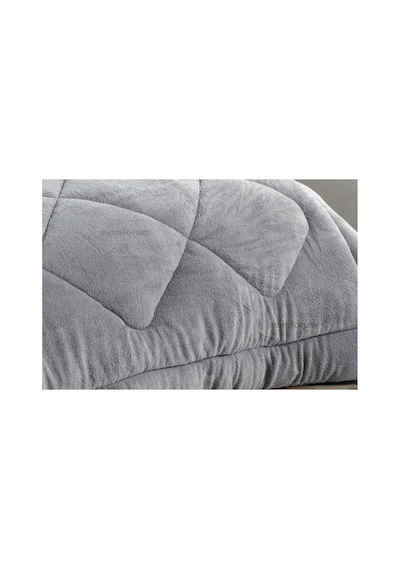 Çift Kişilik Çift Taraflı 195x215 Lüx Welsoft Yorgan Gri