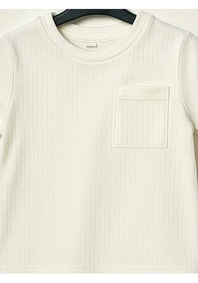 Nanica Kids Erkek Çocuk Dokuma Garnili T-shirt-15729 Ekru