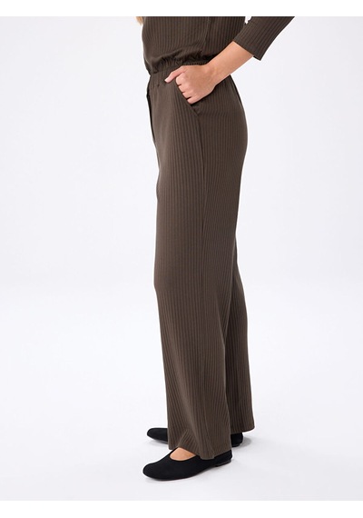Faik Sönmez Wıde Leg Fıt Kaşkorse Örme Pantolon W27pnt019 Uw27pnt01916 Koyu Haki