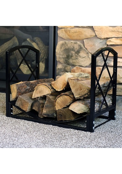 Odun Koyma Sepeti Metal Odun Rafı Dekoratif Odunluk