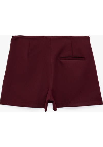 Koton Slim Fit Cep Detaylı Mini Şort Etek Mor 7wak70011pw