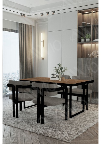 Avvio Roxy Metal Ayak Tokyo Demonte Sandalye 80x120 Yemek Masası Mutfak Masası 4 Kişilik Akça