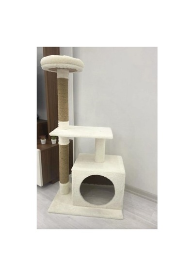 Reyo Pet Kedi Tırmalama Ve Oyun Evi Platformu Beyaz