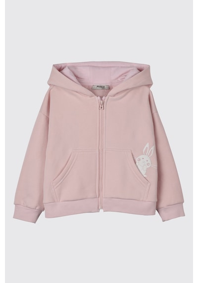 Panço Kız Çocuk Kapüşonlu Sweatshirt Pembe