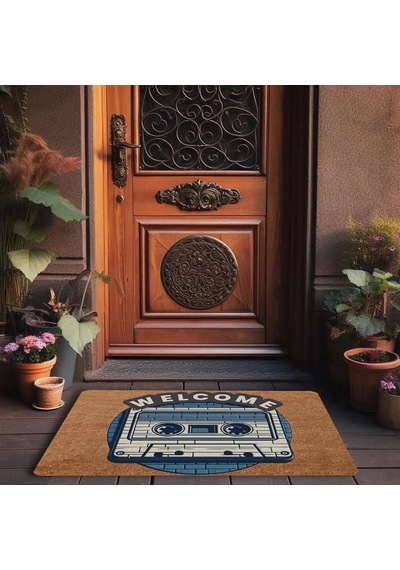 Valerine Life Nostaljik Kaset Welcome Kapı Önü Paspası 45x70cm