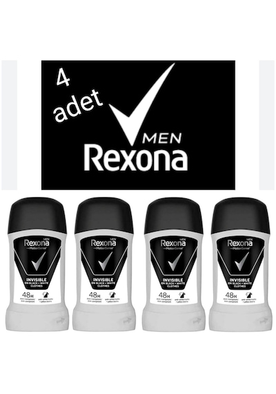 Rexona Men Motionsense Erkek Stick Deodorant Invisible On Black White Clothes 4 X 50 Ml