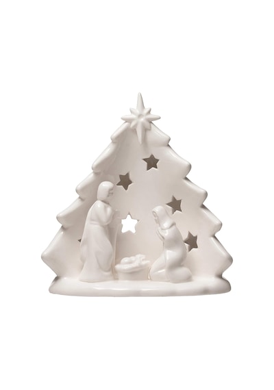 Creative Co-op U X 10,16 Cm G X 13,24 Cm Y Ağaç Ve Kesimli, Beyaz Figürler Ve Heykelcikler, Çoklu Seramik