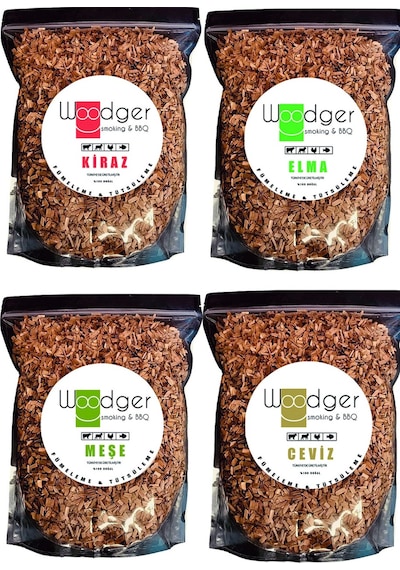 Fümeleme Ve Tütsüleme Talaşı Barbekü Mangal Talaşı 4'lü Set Kiraz-elma-meşe-ceviz