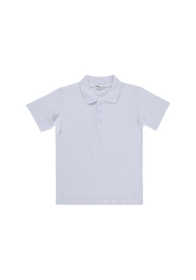 Civil Boys Palmiye Nakışlı Polo Yaka 10-13 Yaş Tişört - Beyaz