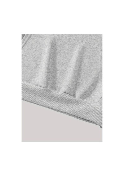Medinenur Renkli Bisiklet Baskılı Kapüşonlu Sweatshirt Gri