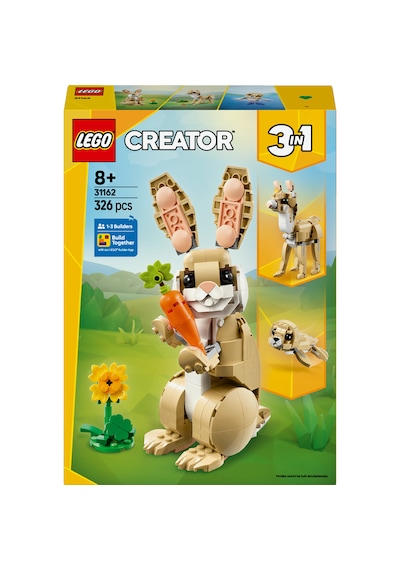 LEGO® Creator 3’ü 1 Arada Sevimli Tavşan 31162 - 8 Yaş ve Üzeri Çocuklar için Lama veya Fok Figürüne Dönüşebilen Oyuncak Yapım Seti (326P)