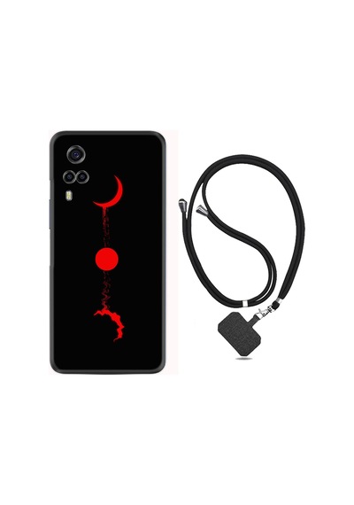 Y53s Kılıf Ipli Boyun Askılı Desenli Silikon Red Moon 1710
