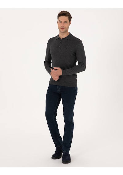 Pierre Cardin Erkek Antrasit Melanj Kazak /triko 50314189-vr081 Antrasit Melanj