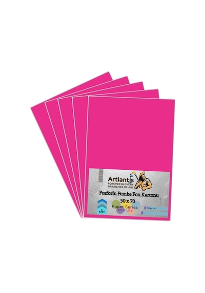 Fon Kartonu Fosforlu Renkler 50X70 5 Adet Artlantis Fosforlu Fon