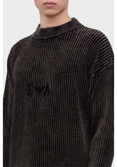 Emporio Armani Logolu Dik Yaka Kazak Erkek Kazak Em006450 Af29845 F6008 Kahve