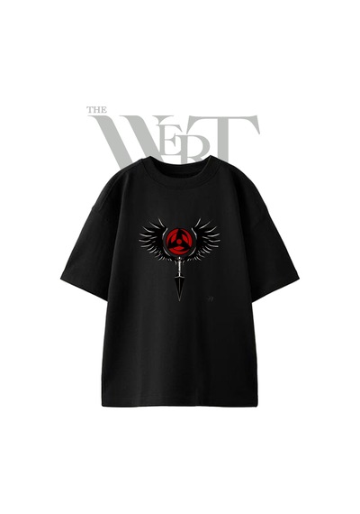 Thewert Naruto Sharingan Tasarım Baskılı Ünisex Siyah Oversize T-shirt