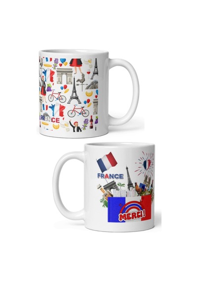 Fransa Kupa Bardak 2 Adet Seyahat Hatıra France Mug