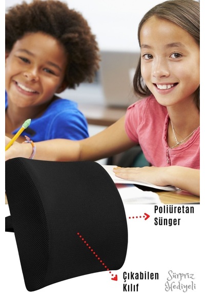 Overpazar Sırt Yastığı Sırt Minderi Sandalye Yastığı Koltuk Sırt Minderi Ortopedik Minder Bel Minderi 34x36 CM