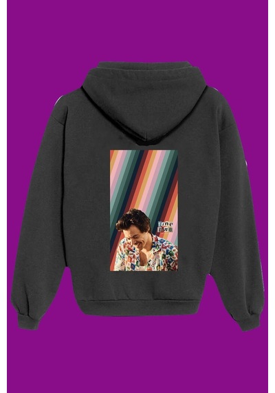 Startmore Unisex Siyah Harry Styles Sırt Baskılı Sweatshirt Siyah