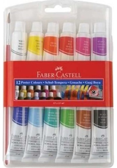 Faber-castell Tüp Guaj Boya 12ml 12 Renk Renkli
