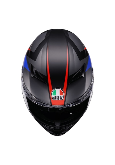 Agv K3 Mplk Strıga Matt Black Blu Red Kapalı Kask Renkli