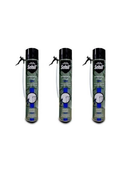 Montaj Köpüğü Dolgu Köpüğü 750ml-600gr Kapı Boşluklarına Çatı Boşluklarına Dolgu Köpük 3 Adet