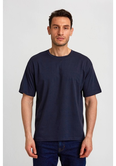 Bisse Basic Oversize Lacivert Erkek T-shirt Ts2410n24199 D39 Lacivert