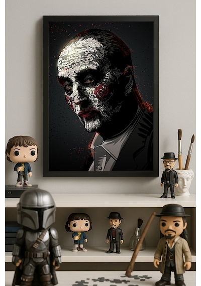 Testere Siyah Ahşap Çerçeveli Poster, Film Duvar Tablosu