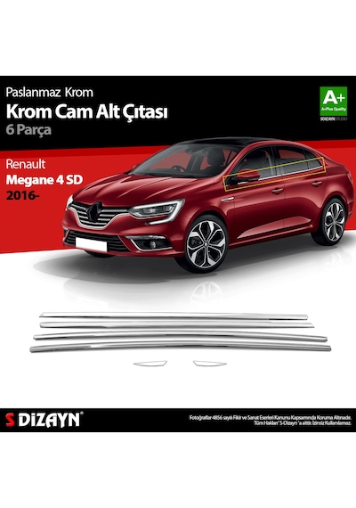 S-Dizayn  Renault Megane 4 Sd Krom Cam Çıtası 6 Prç. 2016 Üzeri