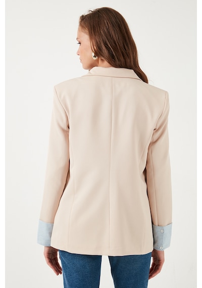 Lela Regular Fit Kruvaze Yaka Blazer Bayan Ceket 611Bc00025 Taş