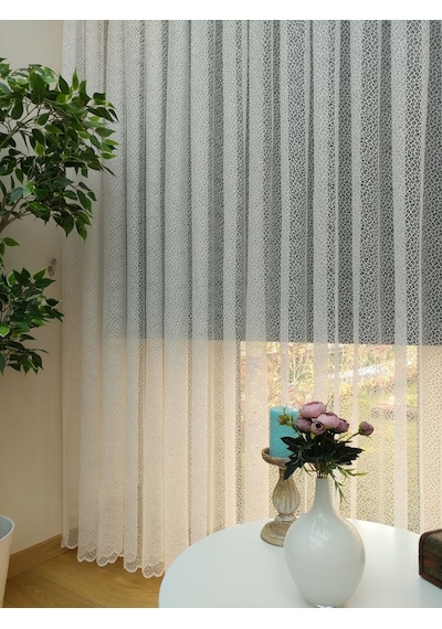 Evdepo Home Kullanıma Hazır Örme Tül Perde (541780836)