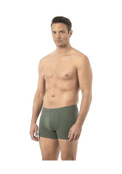 Özkan Underwear Özkan 12024 Erkek Pamuklu Likralı Süprem Esnek Rahat Boxer Şort Haki